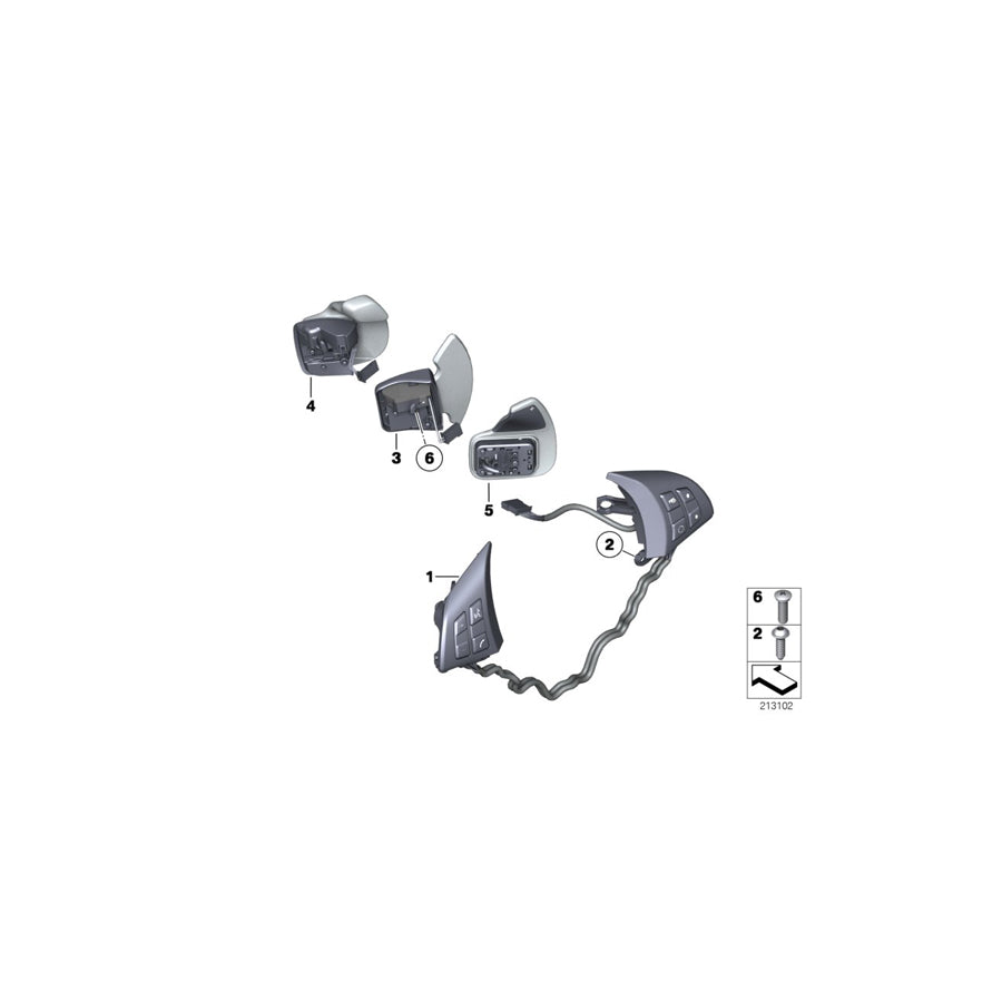 Genuine BMW 61319249145 E71 E72 Switch, Multifunct. Steering Wheel (Inc. X6 50iX, Hybrid X6 & X6 35iX) | ML Performance US