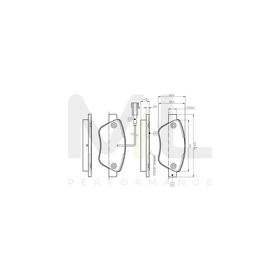 Bosch 0986Tb2836 Brake Pad Set Incl. Wear Warning Contact, With Bolts, With Accessories | ML Performance Car Parts