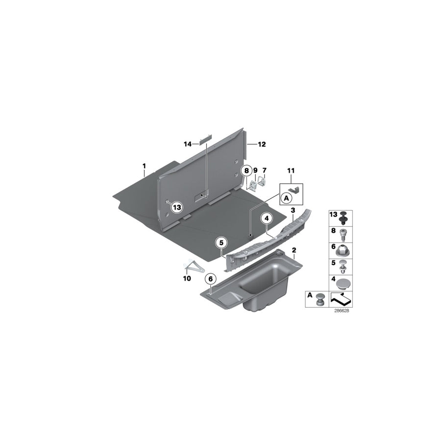 Genuine BMW 51477250076 F10 F10 Trunk Partition Trim Panel (Inc. & Hybrid 5) | ML Performance US Car Parts