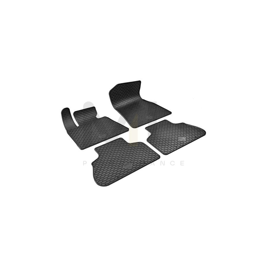 WALSER RubberLine 50870 Floor mat set Elastomer, Front and Rear, Quantity: 4, Black