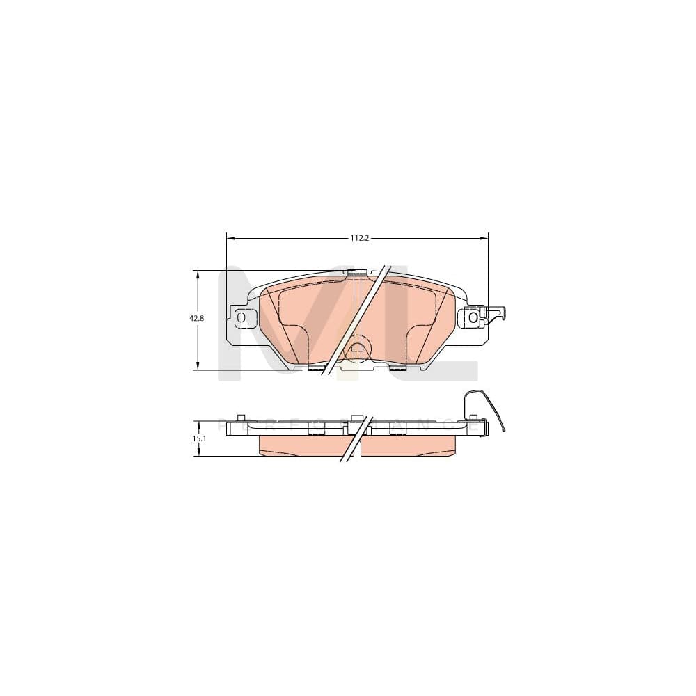 TRW Gdb2163 Brake Pad Set For Mazda Cx-5 With Acoustic Wear Warning | ML Performance Car Parts