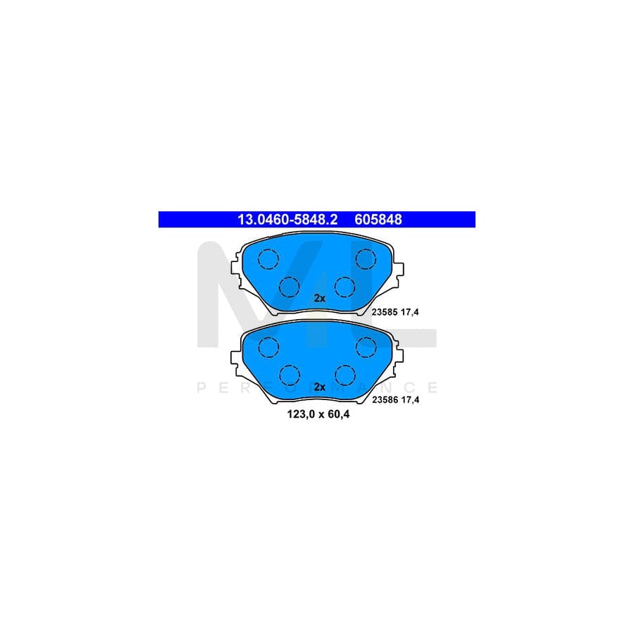 ATE 13.0460-5848.2 Brake pad set for TOYOTA RAV4 II Off-Road (XA20) excl. wear warning contact