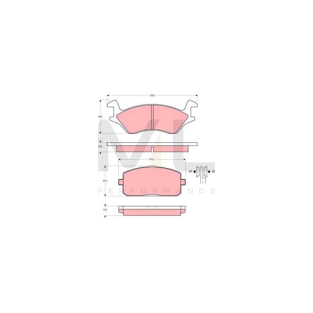 TRW Gdb234 Brake Pad Set Not Prepared For Wear Indicator | ML Performance Car Parts