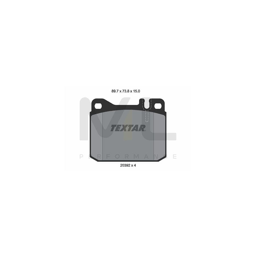 TEXTAR 2039204 Brake pad set prepared for wear indicator | ML Performance Car Parts