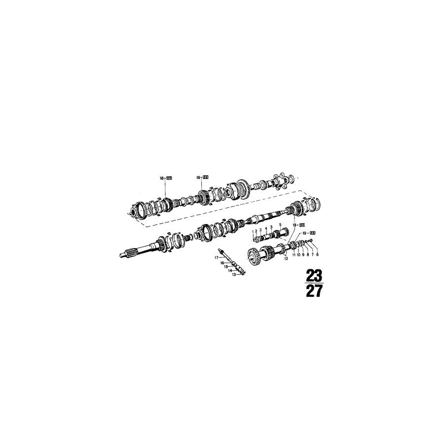 Genuine BMW 23211201487 E12 Countershaft (Inc. 2002tii, 2002 & 2002ti) | ML Performance US Car Parts