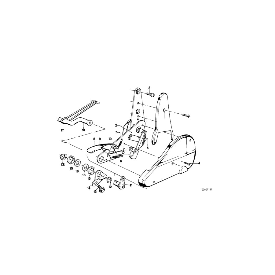 Genuine BMW 52101855364 E21 E24 Recl.Seat Fitting Outer Right (Inc. 318, 320i & 316) | ML Performance US Car Parts