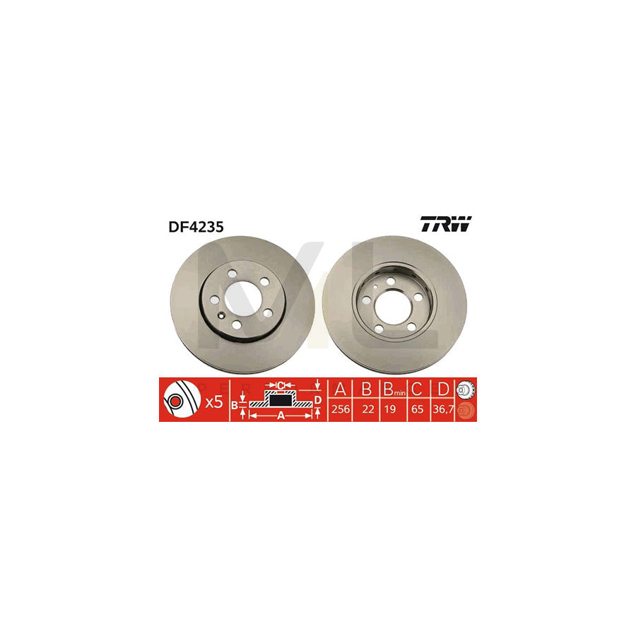 TRW DF4235 Brake Disc Vented | ML Performance Car Parts