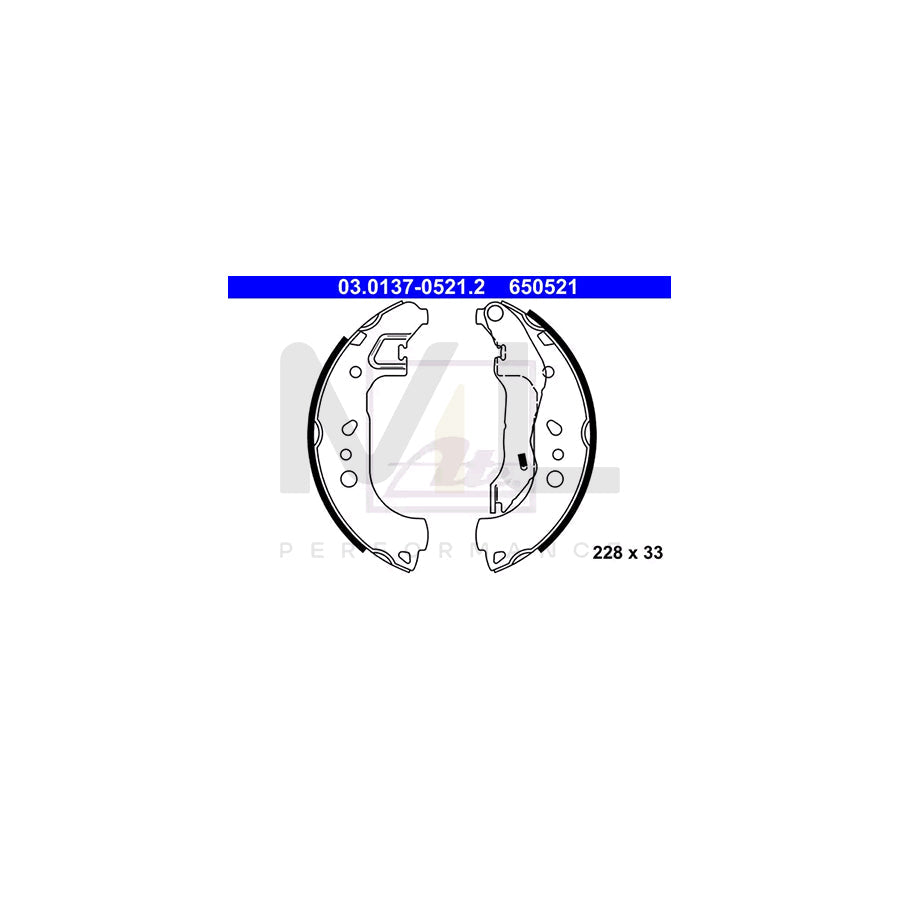 ATE 03.0137-0521.2 Brake Shoe Set without lever