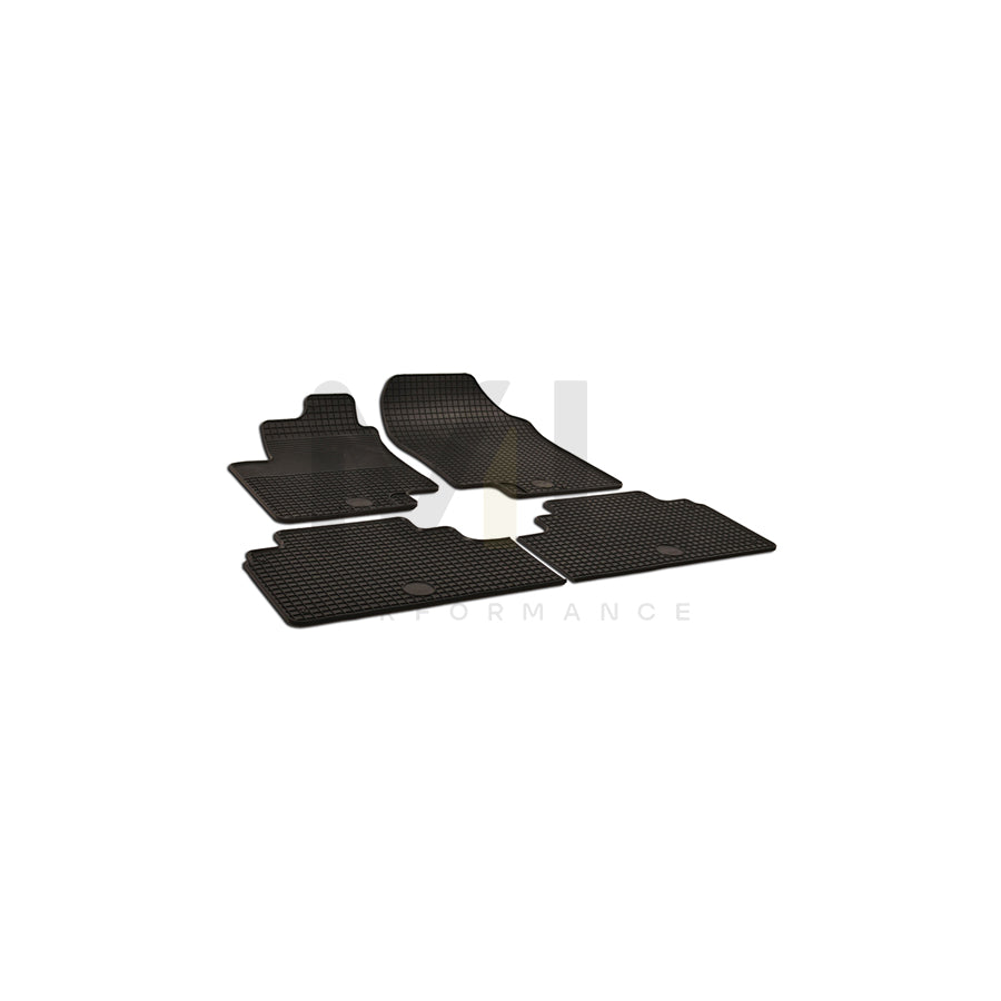 WALSER 50356 Floor mat set Elastomer, Front and Rear, Quantity: 4, Black