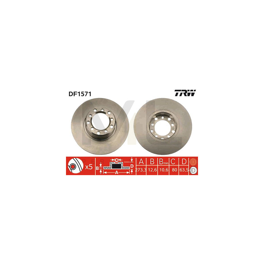 TRW DF1571 Brake Disc suitable for MERCEDES-BENZ /8 Solid | ML Performance Car Parts