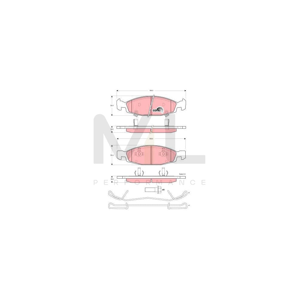TRW Cotec Gdb4120 Brake Pad Set Incl. Wear Warning Contact | ML Performance Car Parts