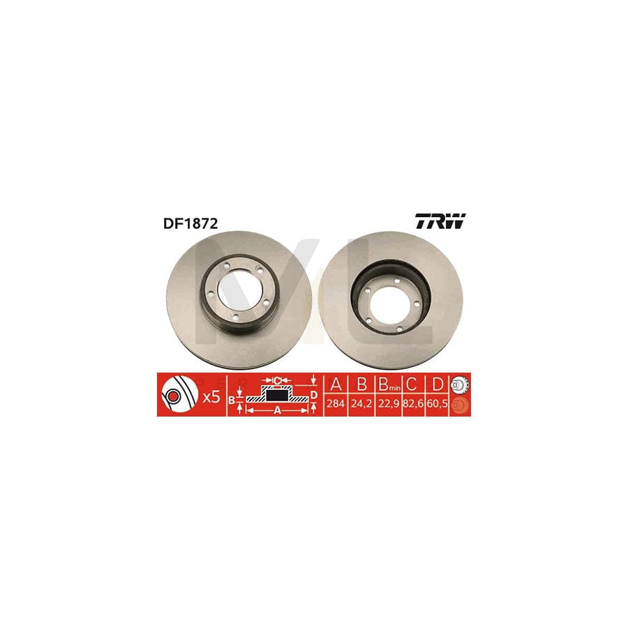 TRW DF1872 Brake Disc Vented | ML Performance Car Parts