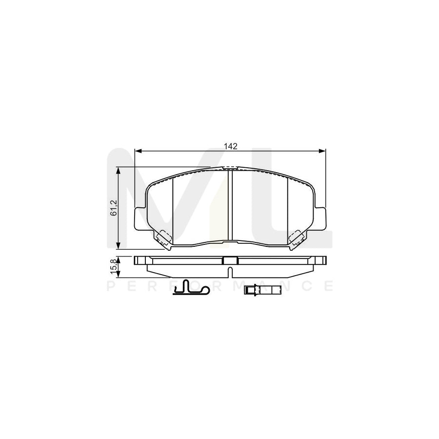 Bosch 0986Tb3222 Brake Pad Set Incl. Wear Warning Contact | ML Performance Car Parts