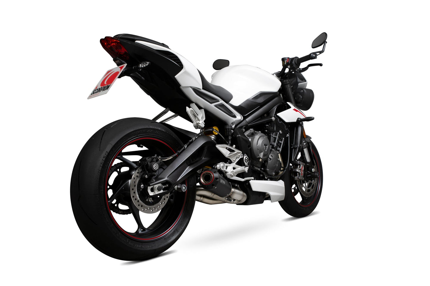 Scorpion PTR87BCER Triumph Street Triple 765 Red Power Slip-On - Black Ceramic Coated Sleeve | ML Performance US US