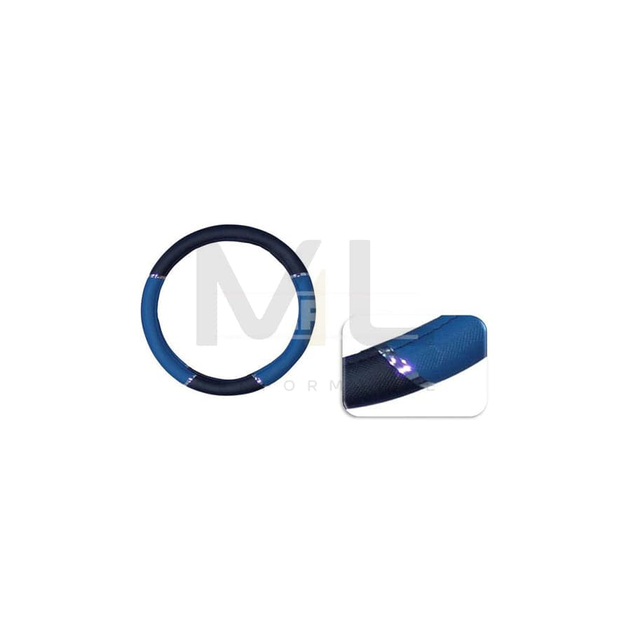 CARPRISS 79323318 Steering wheel cover Black, Blue, Ø: 37-39cm, PU (Polyurethane), Thermoplast