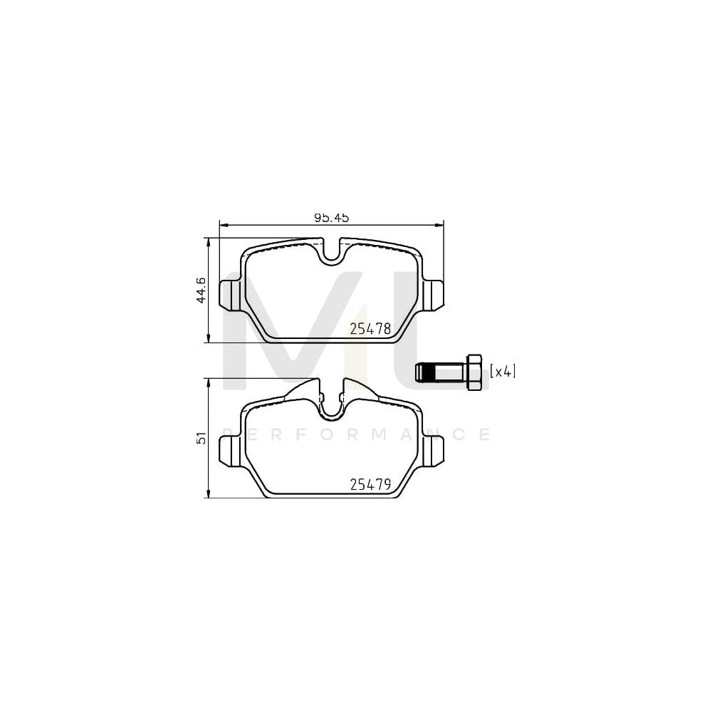 Hella 8DB 355 020-111 Brake Pad Set Prepared For Wear Indicator, With Accessories