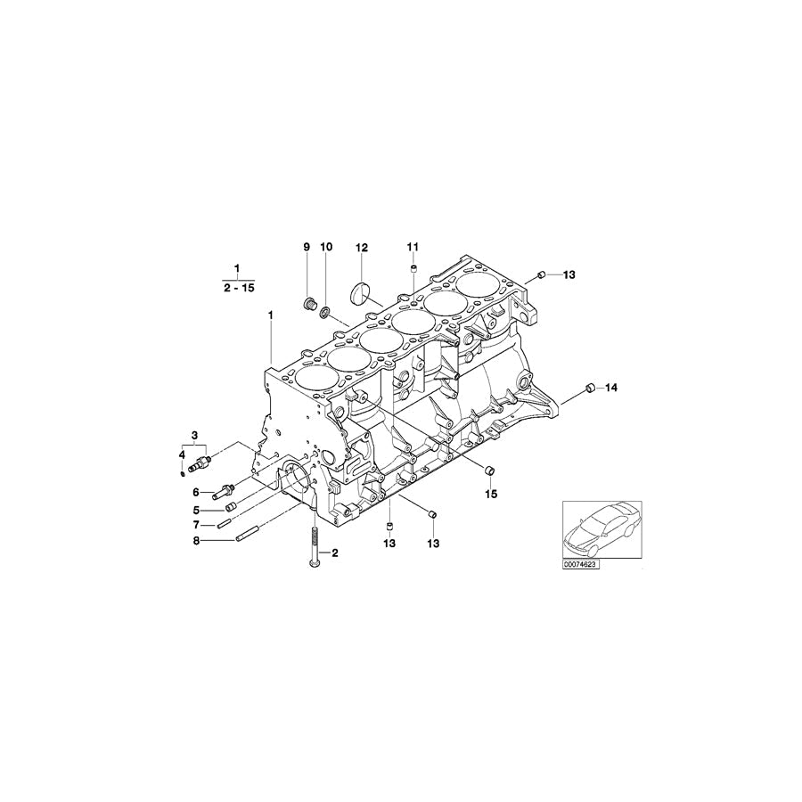 Genuine BMW 11117838751 E85 E36 E46 Engine Block With Piston (Inc. M3 CSL, Z3 M & Z4 M3.2) | ML Performance US Car Parts