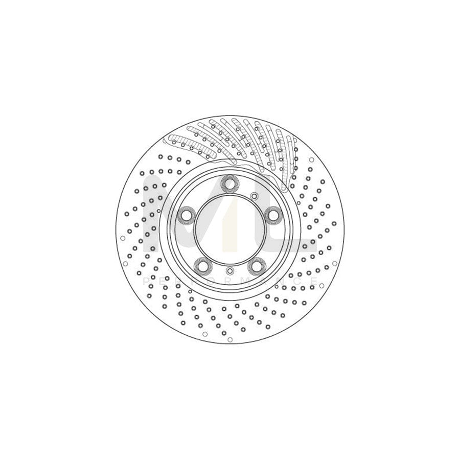 TRW DF6464S Brake Disc for PORSCHE 911 Slotted / Perforated, Painted | ML Performance Car Parts