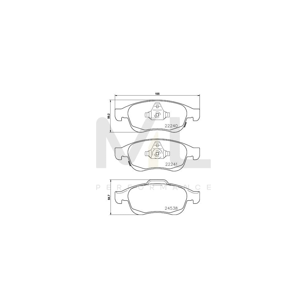 Hella 8DB 355 023-251 Brake Pad Set With Acoustic Wear Warning