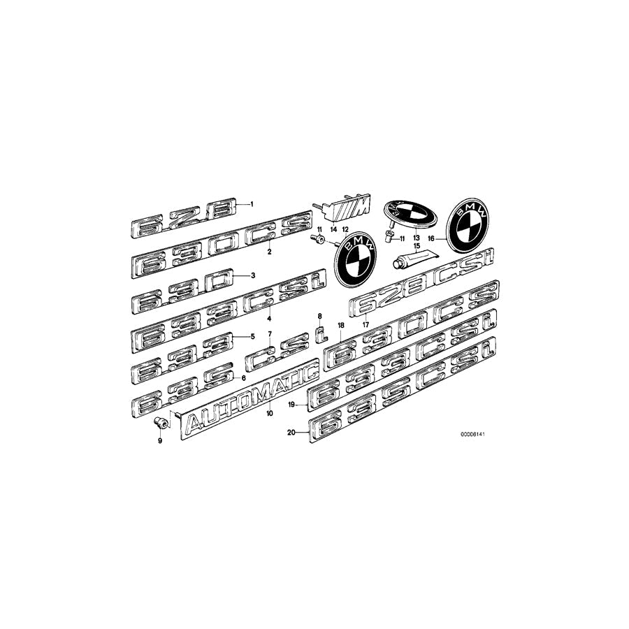 Genuine BMW 51141864923 E24 Emblem Plugged In Rear "CS" (Inc. 635CSi) | ML Performance UK Car Parts