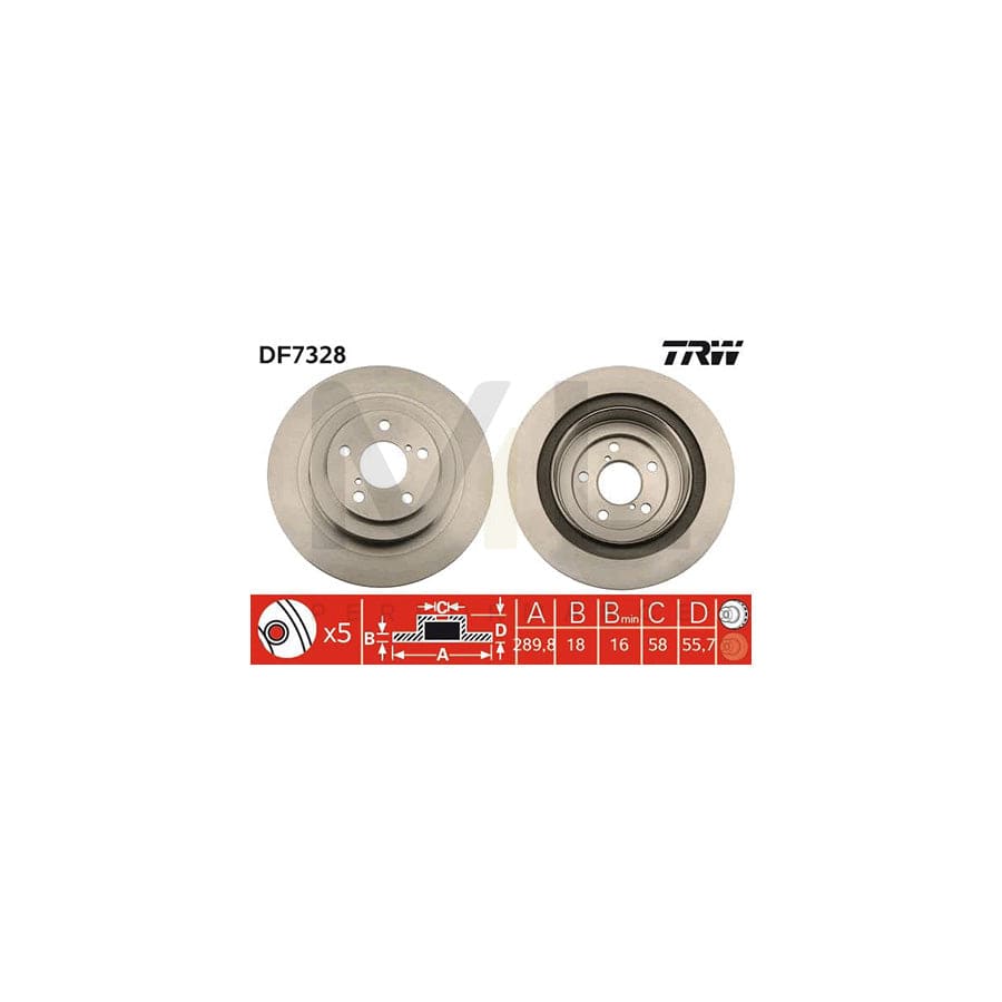 TRW DF7328 Brake Disc Vented, Painted | ML Performance Car Parts