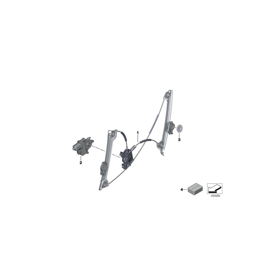 Genuine BMW 51339482279 G29 Window Lifter Without Motor,Front Left (Inc. Z4) | ML Performance US Car Parts