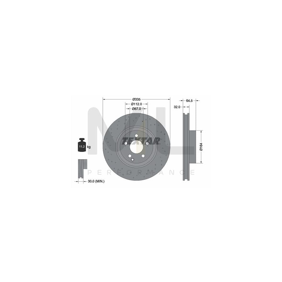 TEXTAR PRO+ 92171905 Brake Disc suitable for MERCEDES-BENZ S-Class Internally Vented, Perforated, Coated, High-carbon, without wheel hub, without wheel studs | ML Performance Car Parts