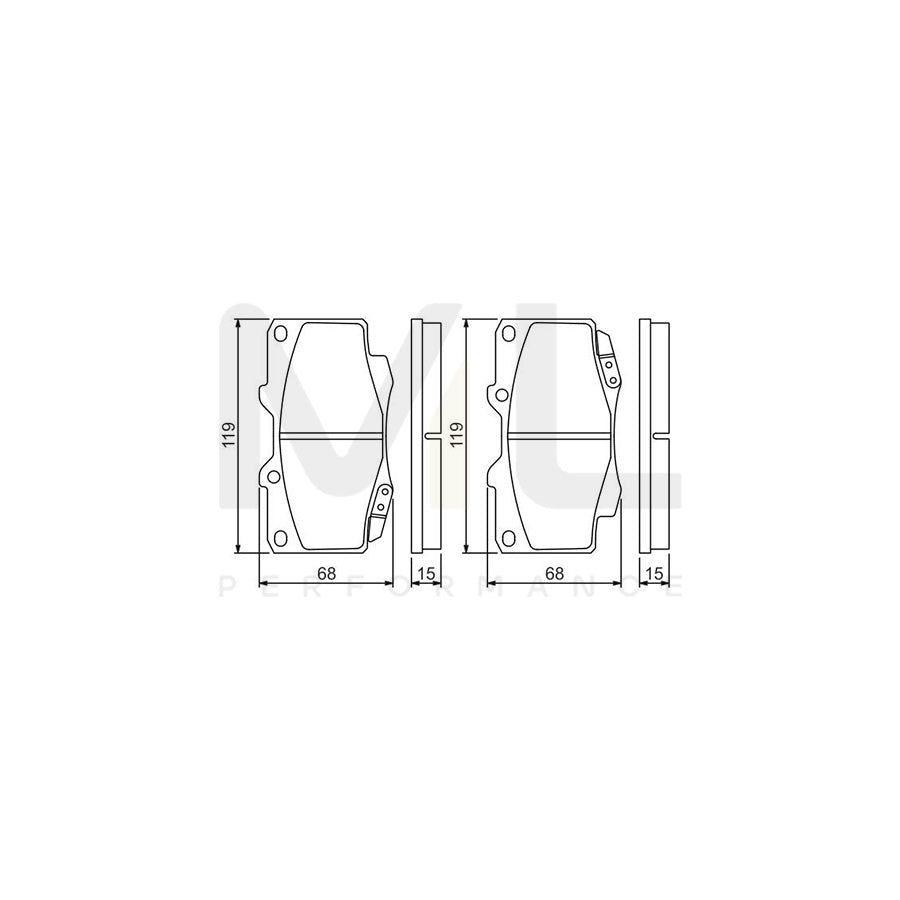 Bosch 0986494497 Brake Pad Set With Acoustic Wear Warning BP1416 | ML Performance Car Parts