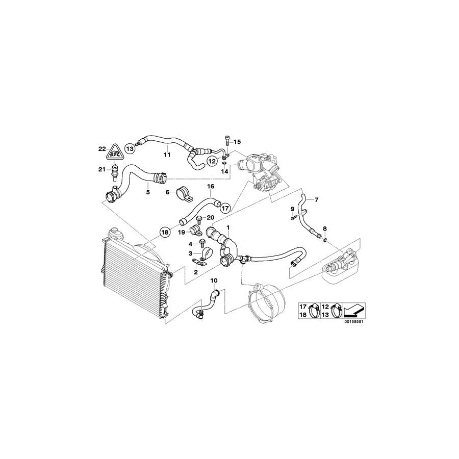 Genuine BMW 11531712523 E38 Water Hose (Inc. L7, 750iLP & 750i) | ML Performance US Car Parts
