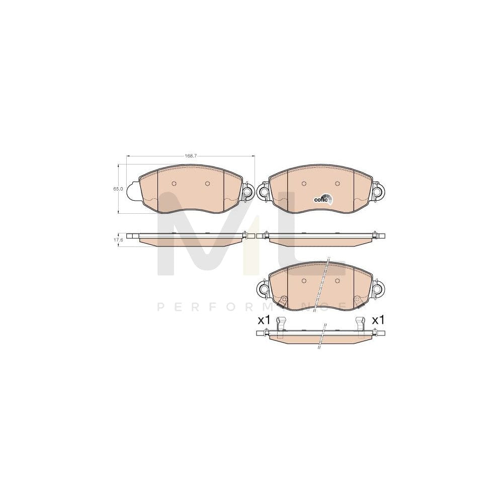 TRW Gdb2006 Brake Pad Set For Ford Transit Cotec, With Acoustic Wear Warning, With Brake Caliper Screws | ML Performance Car Parts