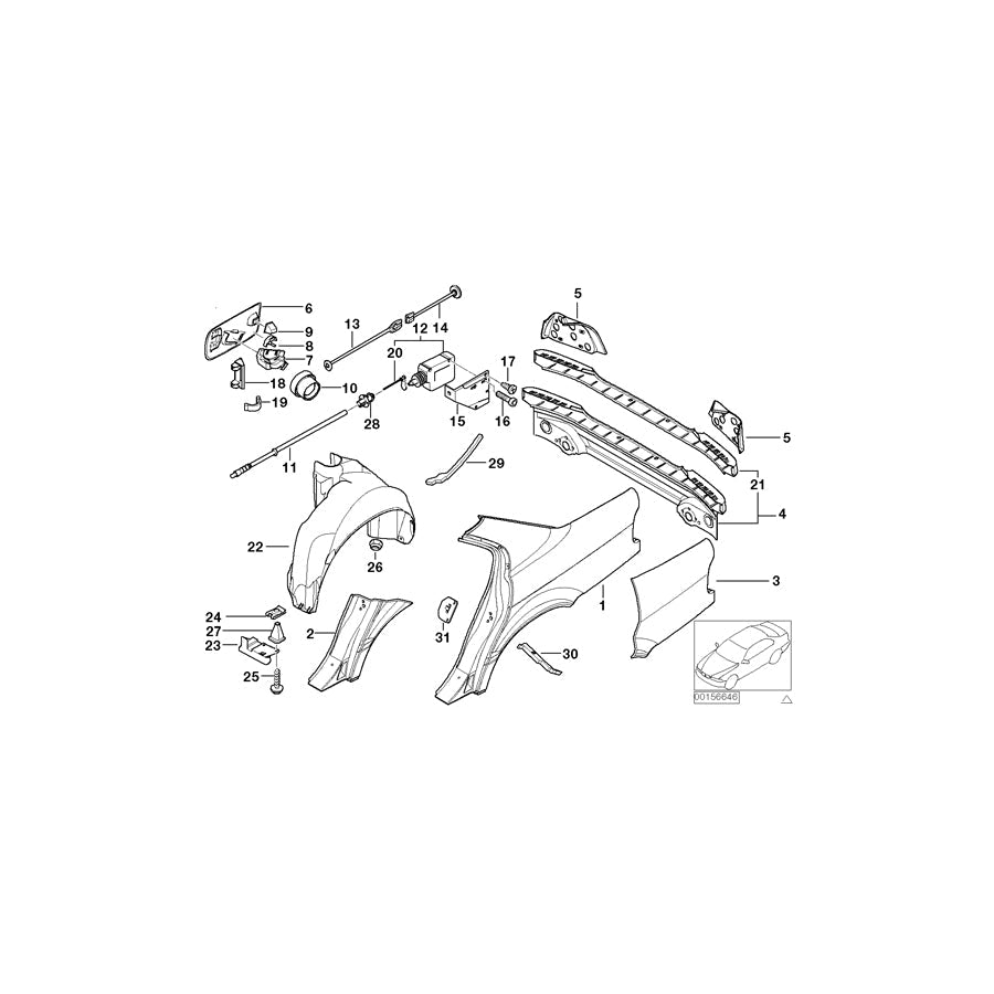 Genuine BMW 51258164787 E38 Actuator Bowden Cable 208mm (Inc. 750i, 728iL & 750iL) | ML Performance US Car Parts