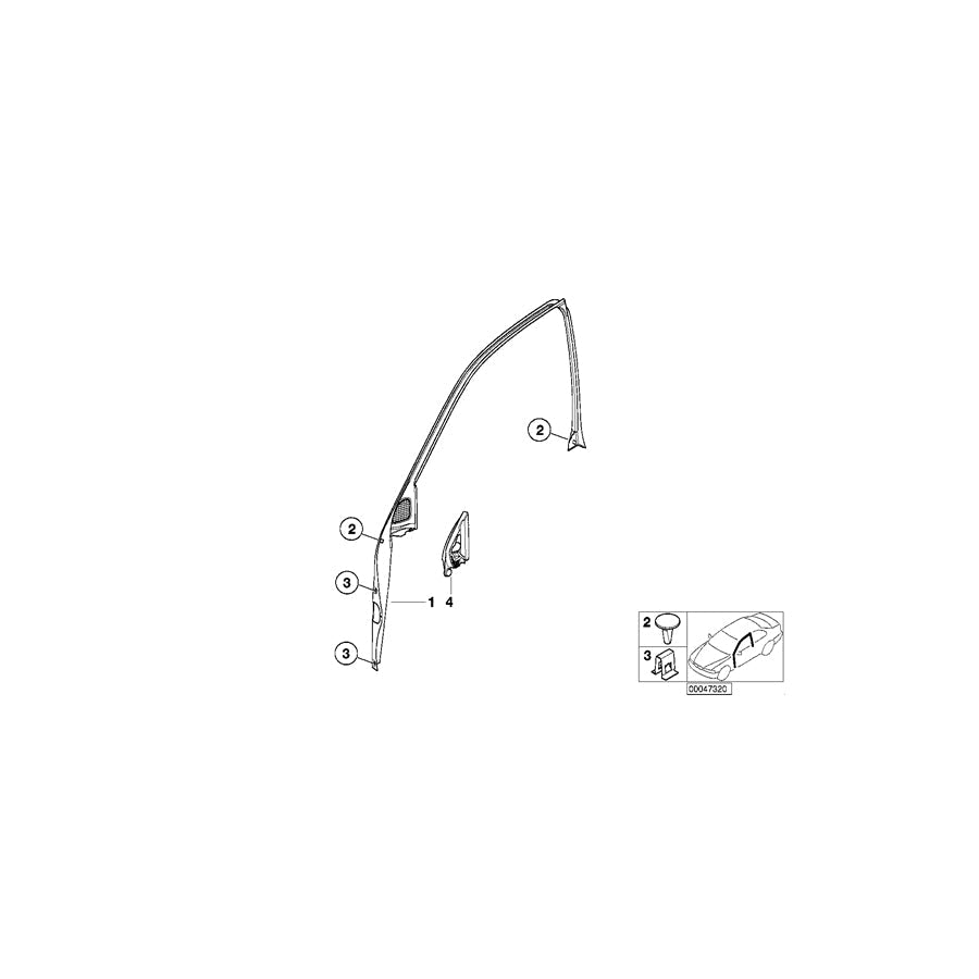 Genuine BMW 51338212522 E46 Cover, Window Frame With Speaker, Right (Inc. 328i, 320i & 330xi) | ML Performance US Car Parts