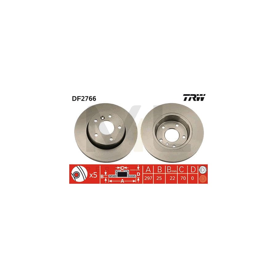 TRW DF2766 Brake Disc for LAND ROVER RANGE ROVER Vented, Painted, High-carbon | ML Performance Car Parts