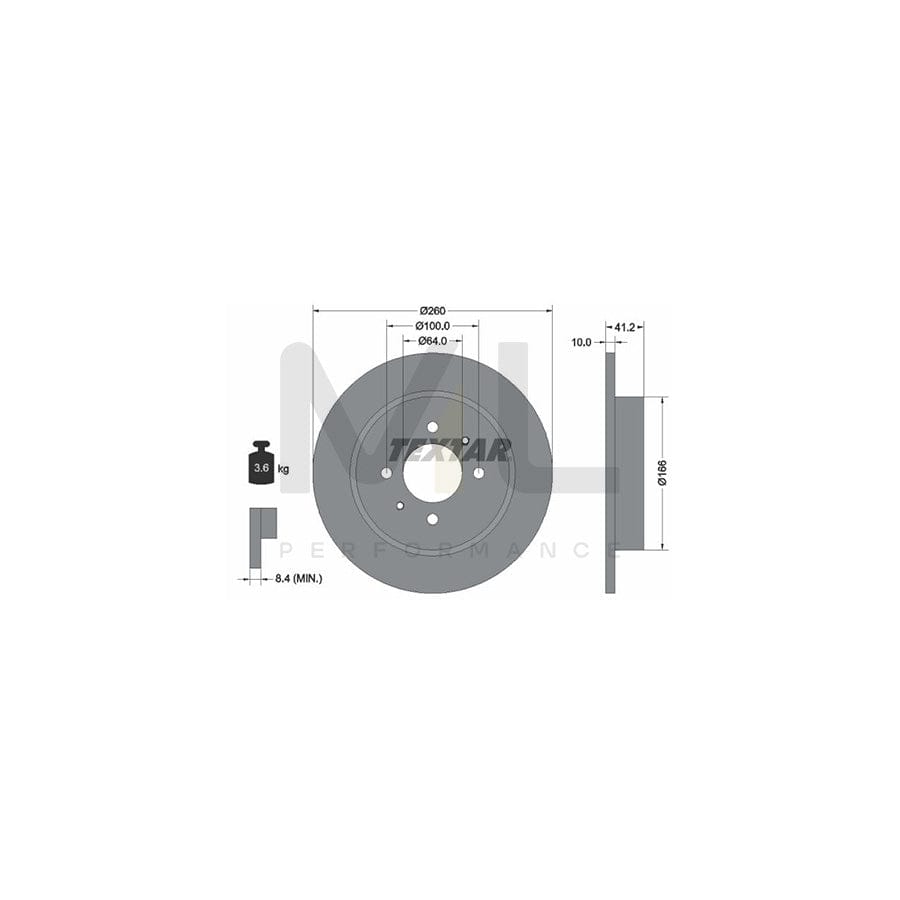 TEXTAR PRO 92171203 Brake Disc Solid, Coated, without wheel hub, without wheel studs | ML Performance Car Parts