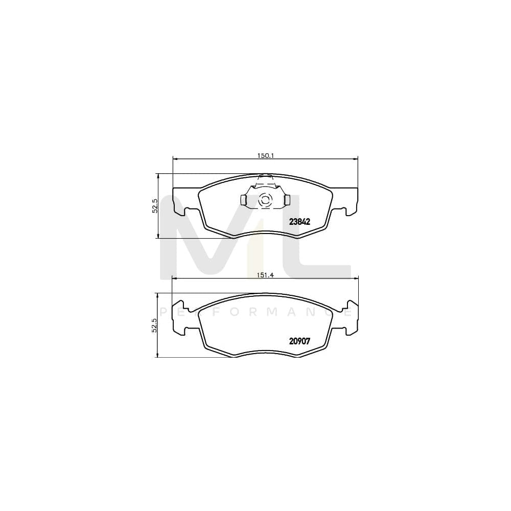 Hella 8DB 355 010-321 Brake Pad Set Not Prepared For Wear Indicator