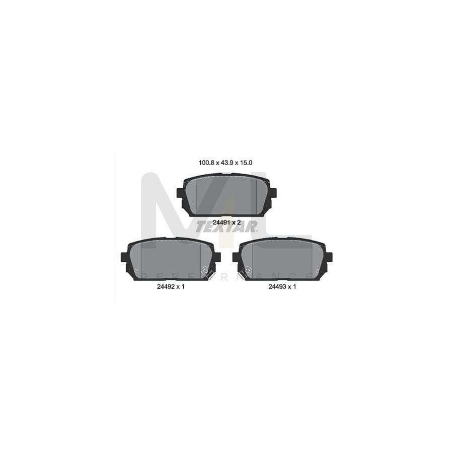 TEXTAR 2449101 Brake pad set for KIA Carens III (UN) with acoustic wear warning | ML Performance Car Parts