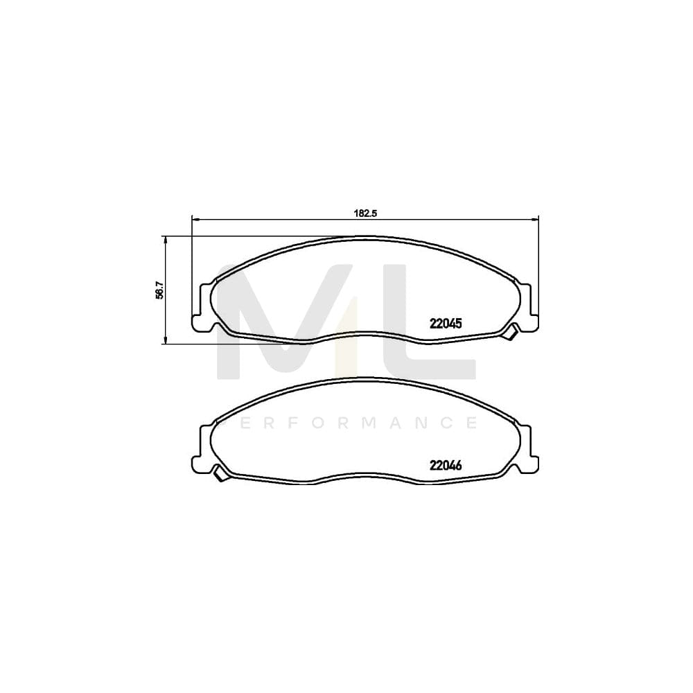 Hella 8DB 355 021-591 Brake Pad Set For Cadillac Cts I Saloon (Gmx320) With Acoustic Wear Warning, With Brake Caliper Screws, With Accessories