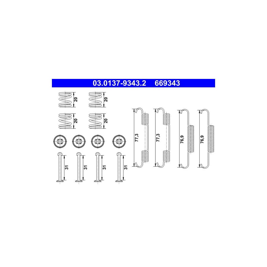 ATE 03.0137-9343.2 Brake Shoe Fitting Kit