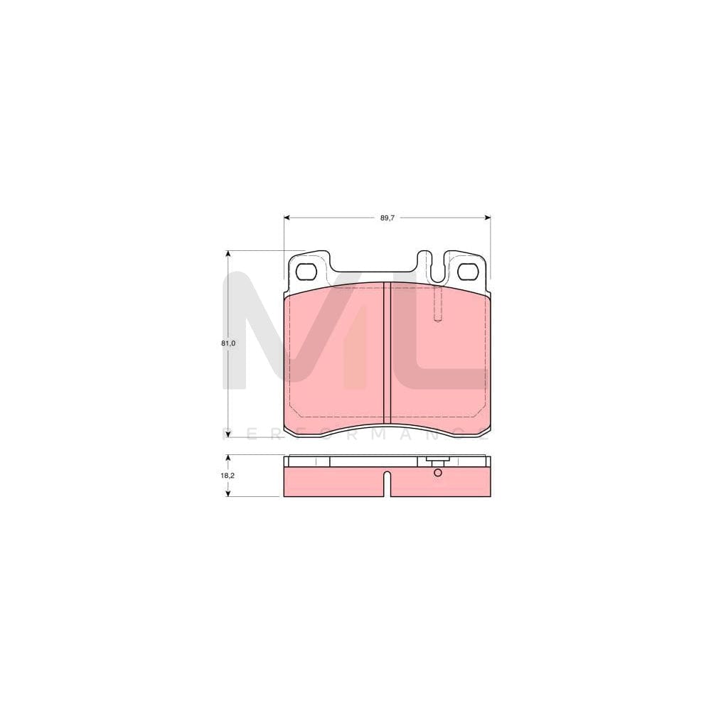 TRW Gdb1122 Brake Pad Set Suitable For Mercedes-Benz S-Class Saloon (W140) Prepared For Wear Indicator | ML Performance Car Parts