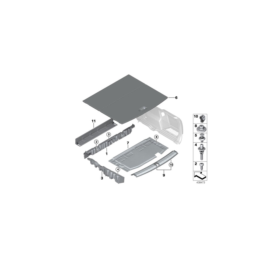 Genuine BMW 51477425356 F48 Pad, Trunk Floor, Right (Inc. X1 28iX, X1 20i & X1 25dX) | ML Performance US
