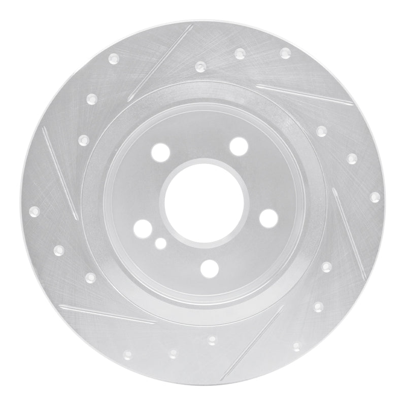 R1 Concepts R1 14-20 Infiniti QX30 Rear Right Drilled & Slotted Silver Brake Rotor