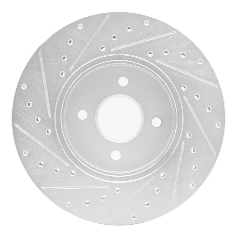 R1 Concepts R1 02-04 Ford Focus Front Right Drilled & Slotted Silver Brake Rotor