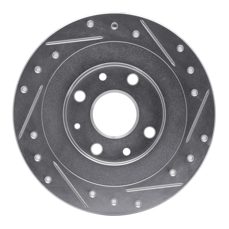 R1 Concepts R1 90-03 Ford Escort Rear Left Drilled & Slotted Silver Brake Rotor