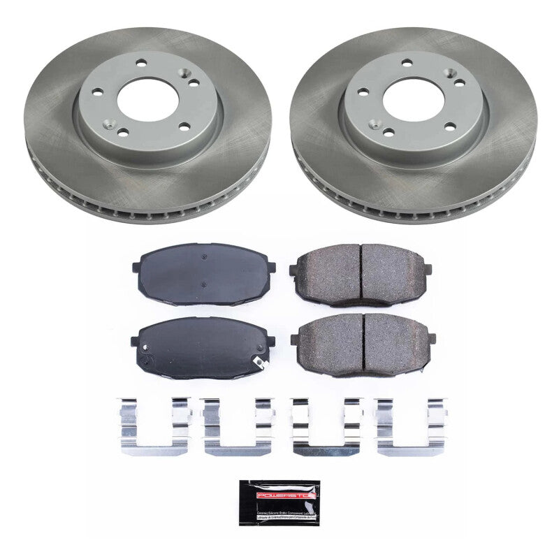 PowerStop Power Stop 10-13 Kia Forte Koup Front Semi-Coated Rotor Kit