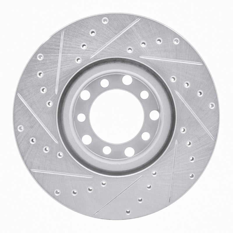 R1 Concepts R1 82-85 Mercedes-Benz 380SEC Front Right Drilled & Slotted Silver Brake Rotor