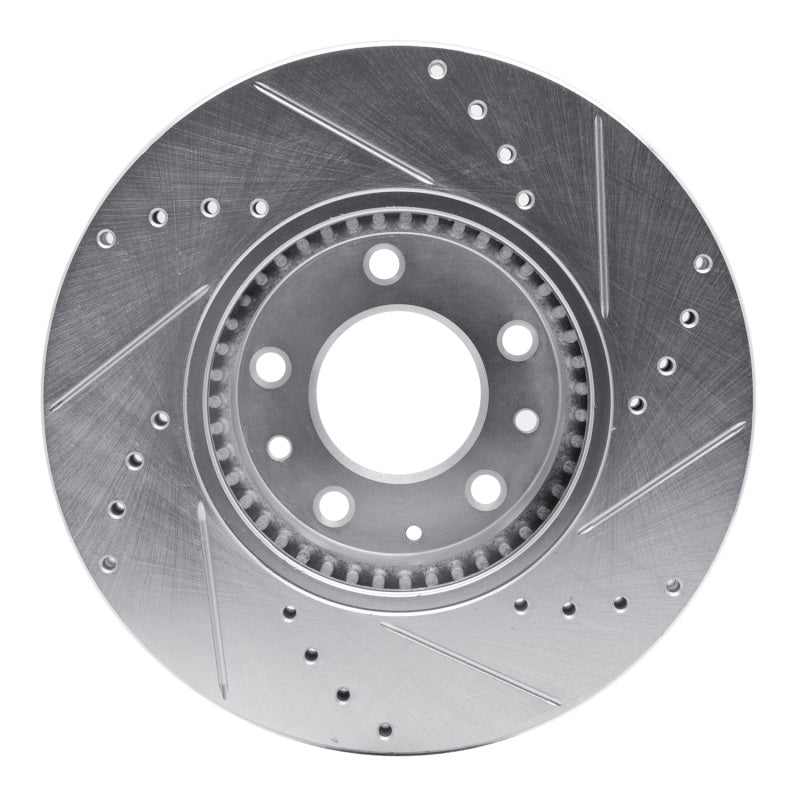 R1 Concepts R1 06-13 Ford Fusion Front Left Drilled & Slotted Silver Brake Rotor