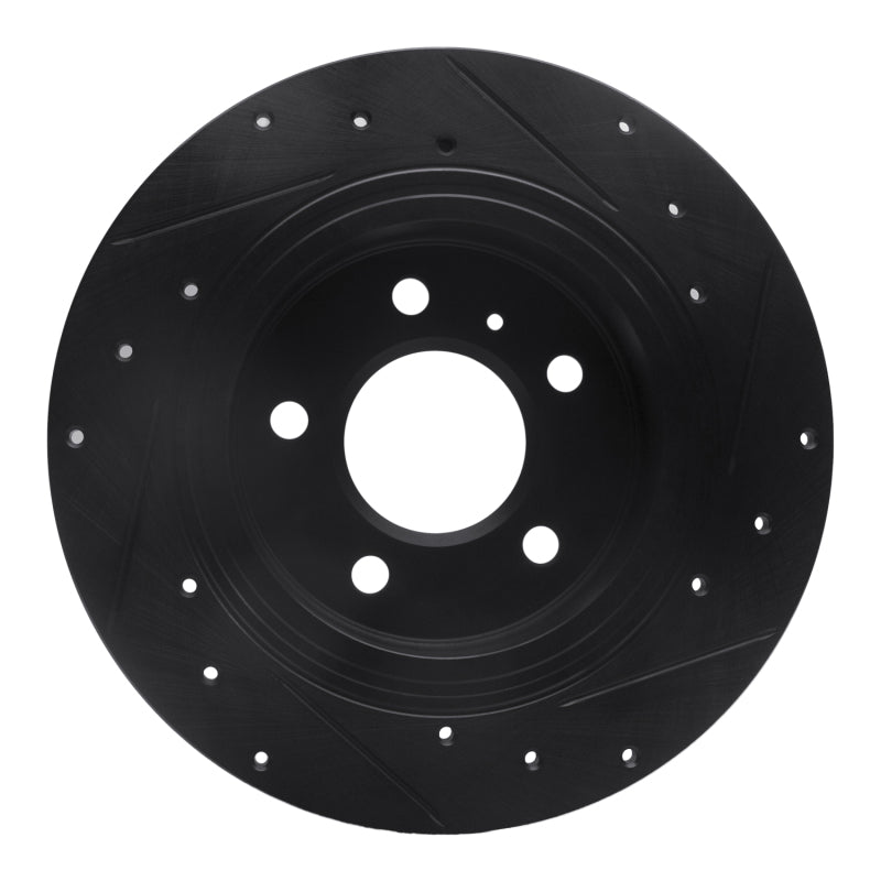 R1 Concepts R1 06-11 Buick Lucerne Rear Left Drilled & Slotted Black Brake Rotor