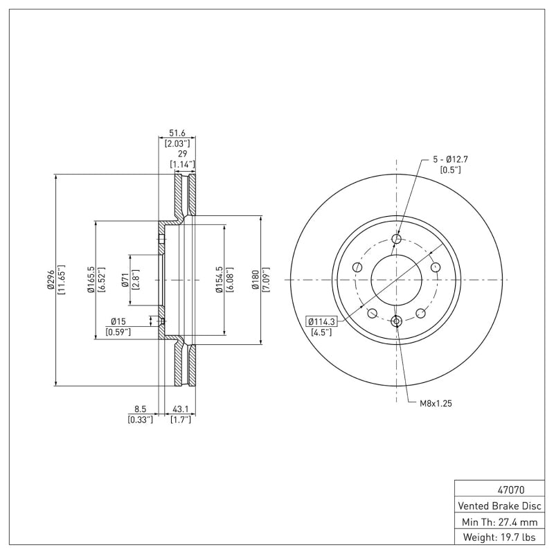 DFC 07-15 Chevrolet Captiva Sport Front Brake Rotor