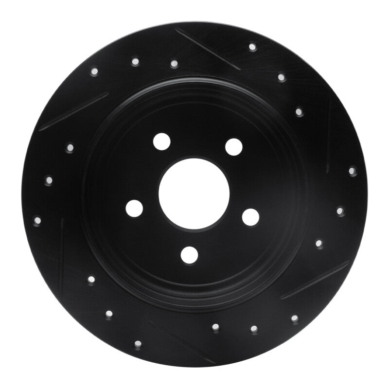 R1 Concepts R1 88-95 Chrysler New Yorker Rear Left Drilled & Slotted Black Brake Rotor