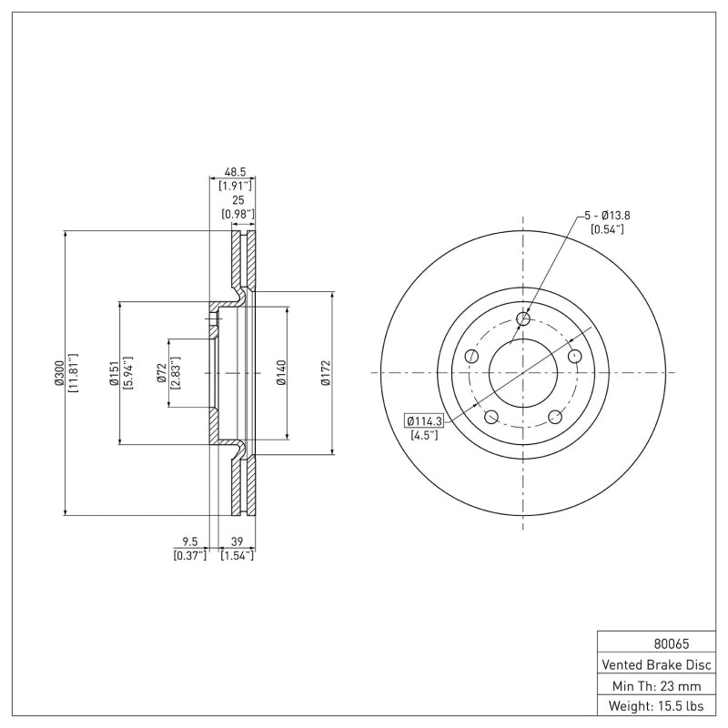 DFC 04-15 Mazda 5 Front GeoSPEC Coated Rotor